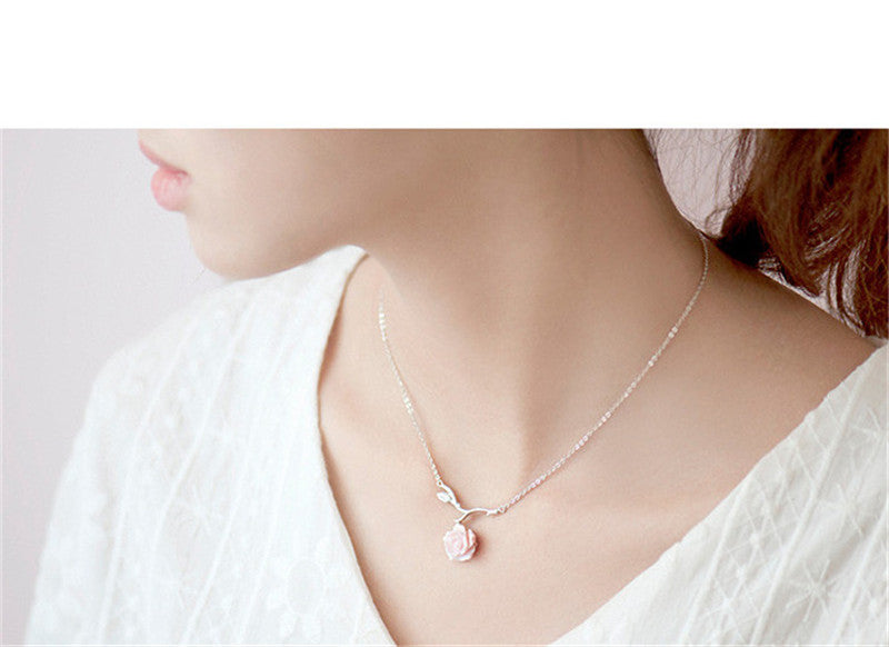 Sterling Silver Rosé Necklace