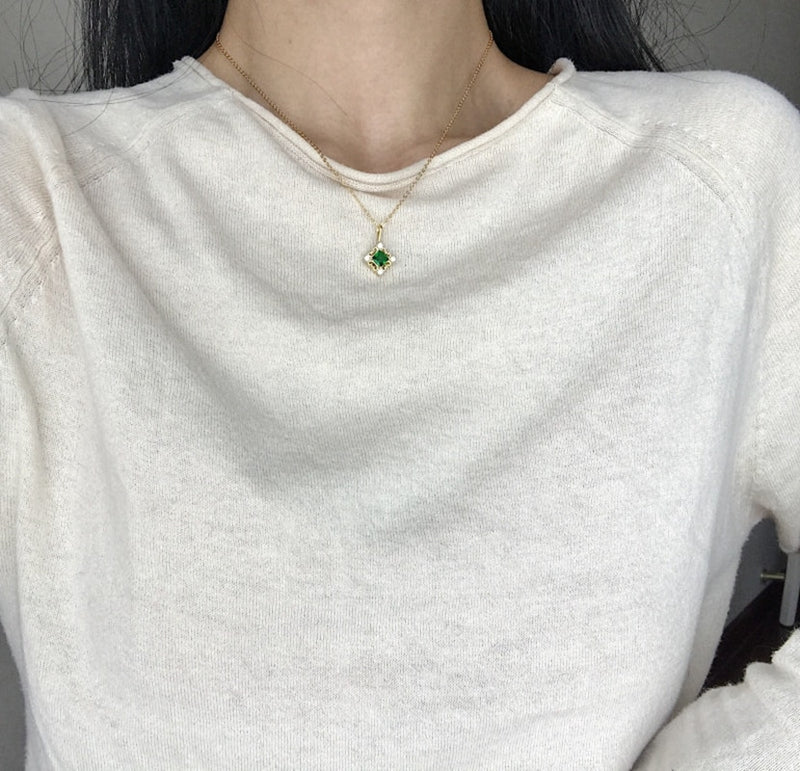 Cubic Emerald Necklace