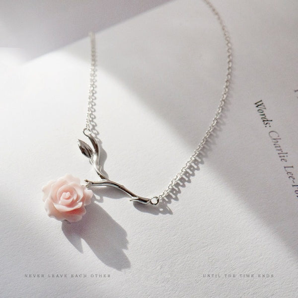 Sterling Silver Rosé Necklace